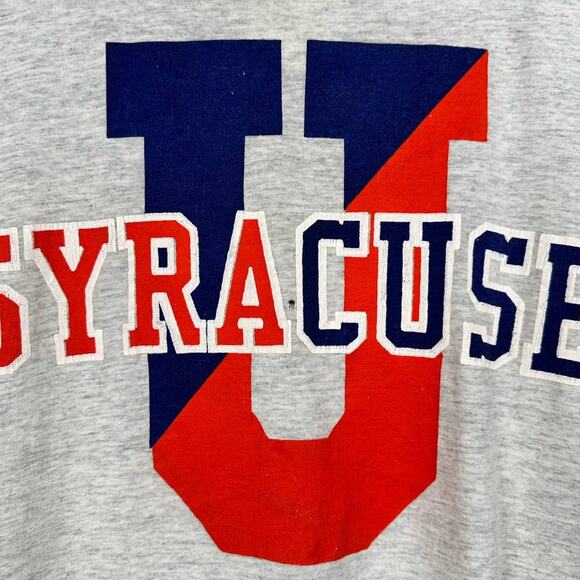 Vintage 90s Syracuse University T Shirt Mens Sz M Gray 90s College USA Made - Picture 7 of 7
